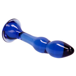CHRYSTALINO Gode en verre Gallant Bleu 16 x 3.4cm